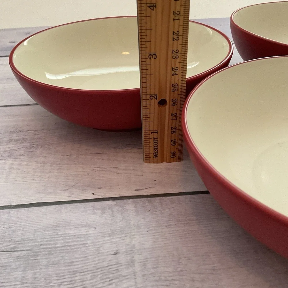 Noritake‎ Stoneware Colorware Cereal Bowls Set Of 3 Raspberry Red 8045